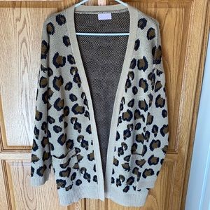 Pink Lily leopard cardigan